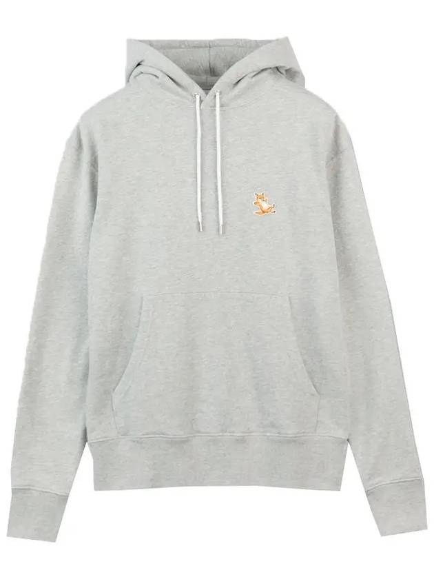 Chillax Fox Patch Classic Hoodie Grey Melange - MAISON KITSUNE - BALAAN 2