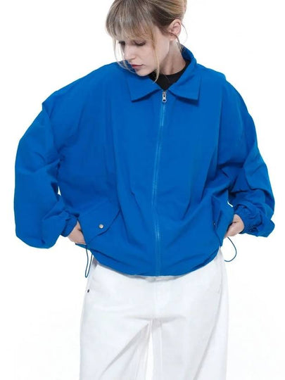 WoMen's Seersucker Collar Windbreaker Jumper Blue - CHANCE'S NOI - BALAAN 2