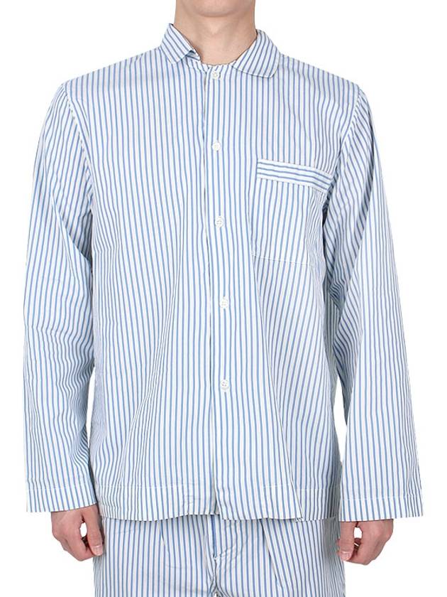 Poplin Long Sleeve Shirt Placid Blue Stripes - TEKLA - 2