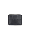 Intrecciato Zip Around Half Wallet Black - BOTTEGA VENETA - BALAAN 4