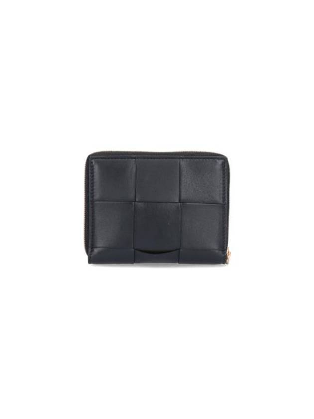 Intrecciato Zip Around Half Wallet Black - BOTTEGA VENETA - BALAAN 4