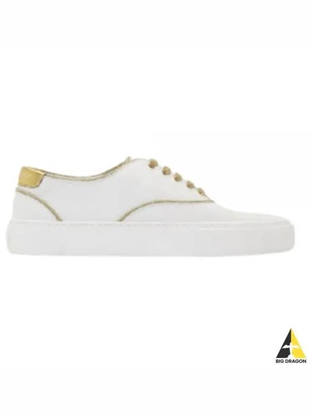 Venice Leather Low Top Sneakers White Gold - SAINT LAURENT - BALAAN 2