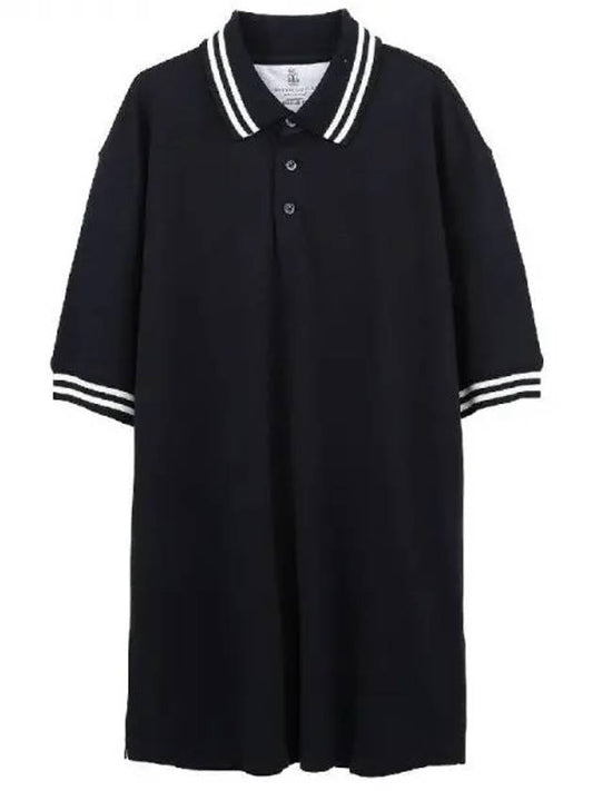 Striped collar cotton polo shirt - BRUNELLO CUCINELLI - BALAAN 1