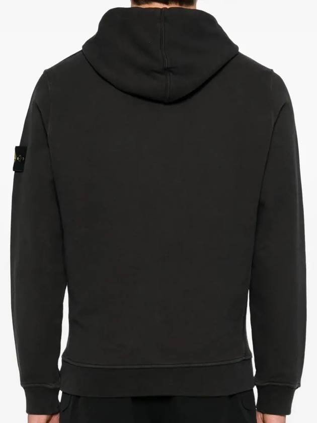 Wappen Patch Brushed Cotton Fleece Hoodie Lead Grey - STONE ISLAND - BALAAN 5