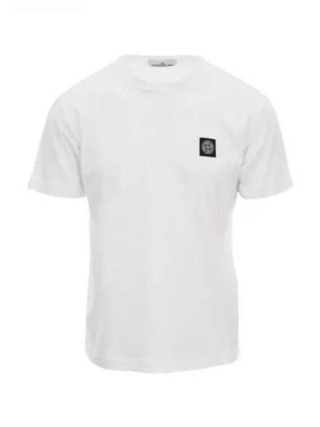 Logo Patch Cotton Short Sleeve T-Shirt White - STONE ISLAND - BALAAN 2