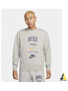 Club Fleece Crew Neck Sweatshirt Grey - NIKE - BALAAN 2