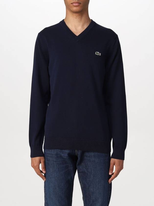 V-neck Wool Knit Top Navy - LACOSTE - BALAAN 3