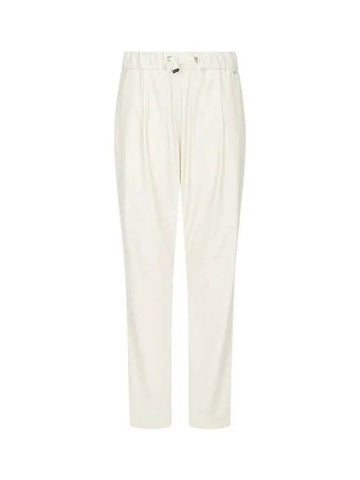 Women s One Tuck Fake Leather Banding Pants Ivory 271799 - HERNO - BALAAN 1