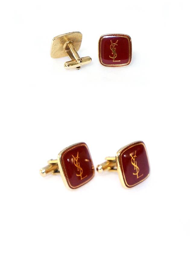 YSL mouth gold logo initial cufflinks - SAINT LAURENT - BALAAN 3