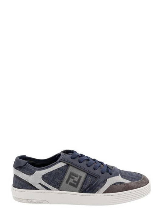 Step Leather Low Top Sneakers Blue - FENDI - BALAAN 1