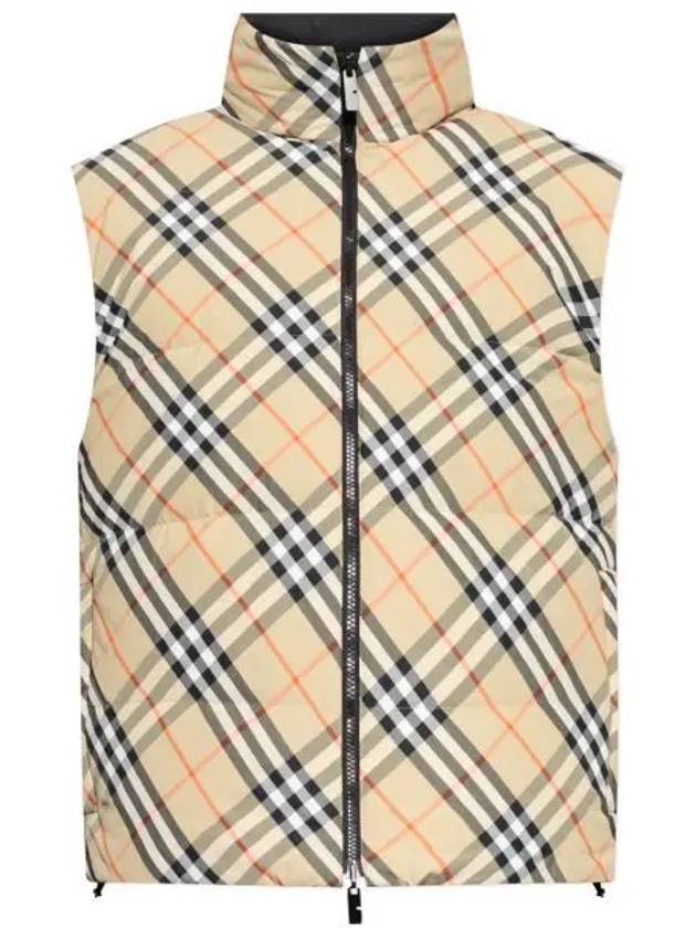 Reversible Check Padded Vest Sand - BURBERRY - BALAAN 2