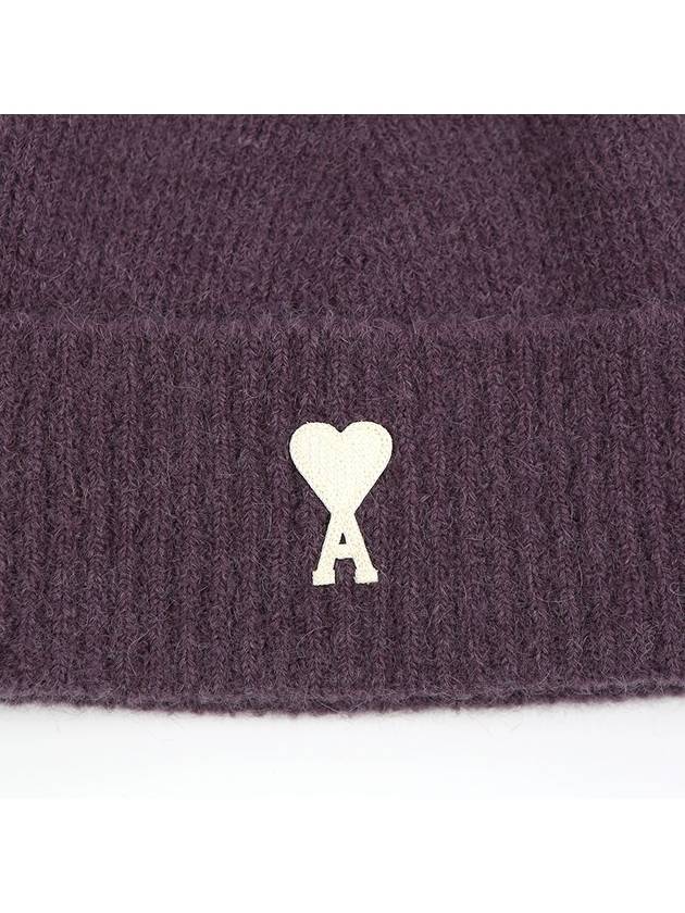 Logo Patch Knit Beanie Lilac - AMI - BALAAN 4