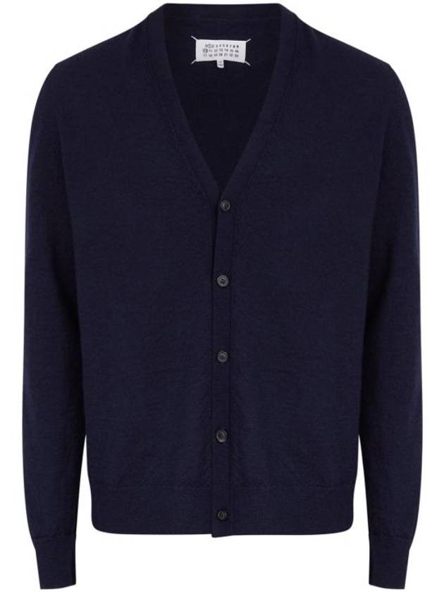 V-Neck Wool Cardigan Navy - MAISON MARGIELA - BALAAN 2