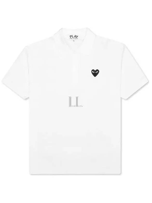 Heart Wappen Short Sleeve Polo Shirt White - COMME DES GARCONS PLAY - BALAAN 2