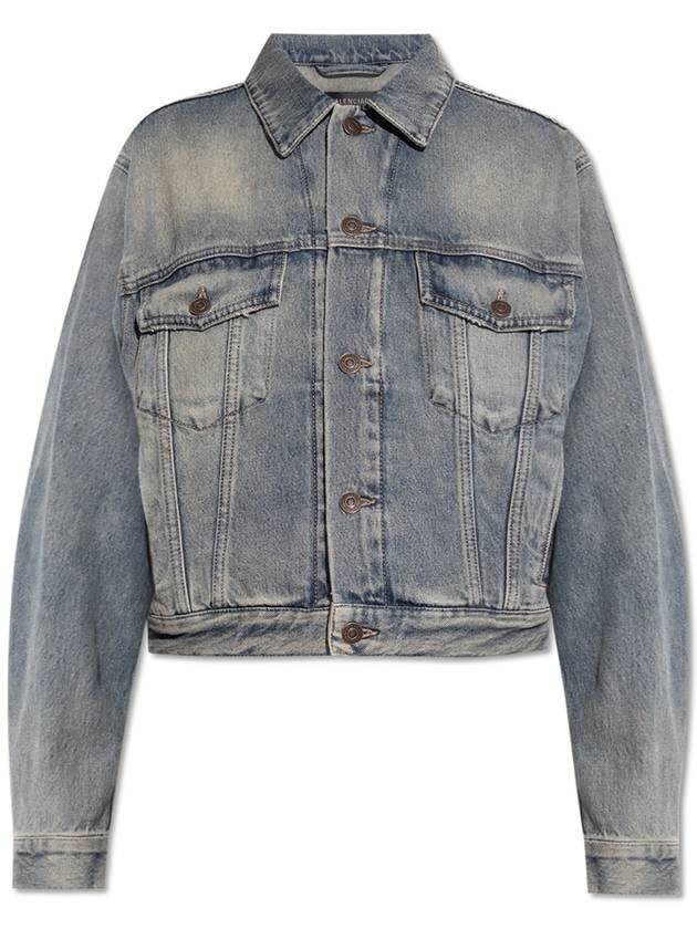 Balenciaga Denim Jacket With Logo, Women's, Blue - BALENCIAGA - BALAAN 1