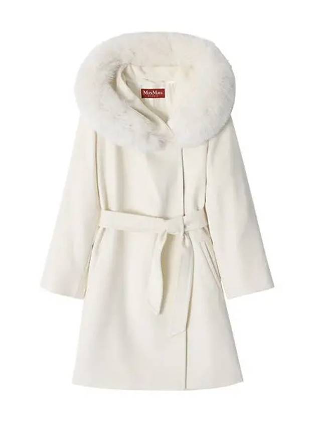 Studio 3 Mango Wool Hooded Single Coat White - MAX MARA - BALAAN 2