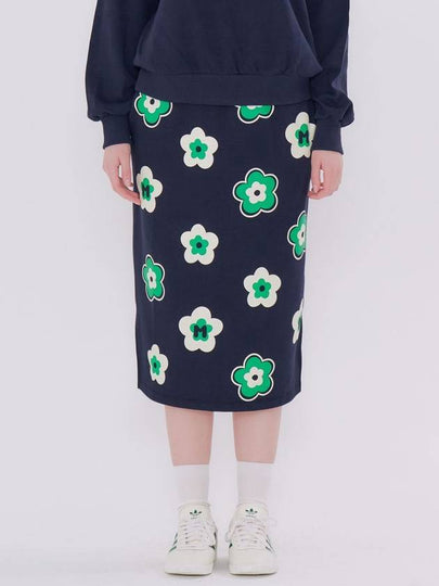 Flower H Line Skirt Navy - METAPHER - BALAAN 2