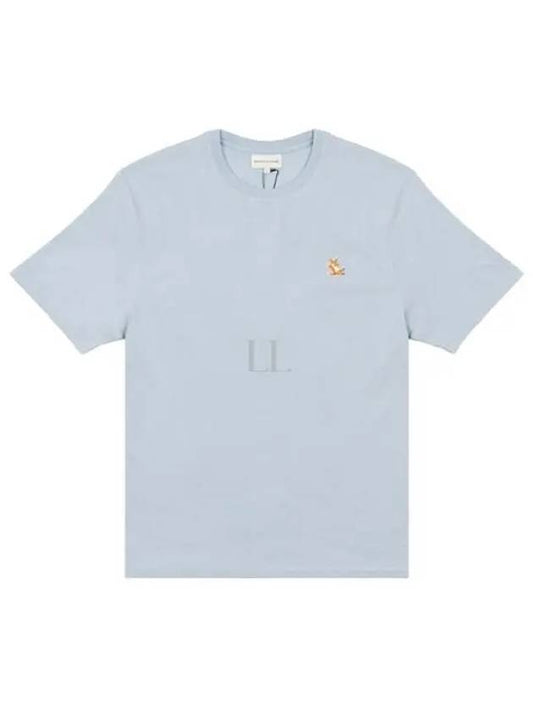 Chillax Fox Patch Regular Short Sleeve T-Shirt Sky Blue - MAISON KITSUNE - BALAAN 2