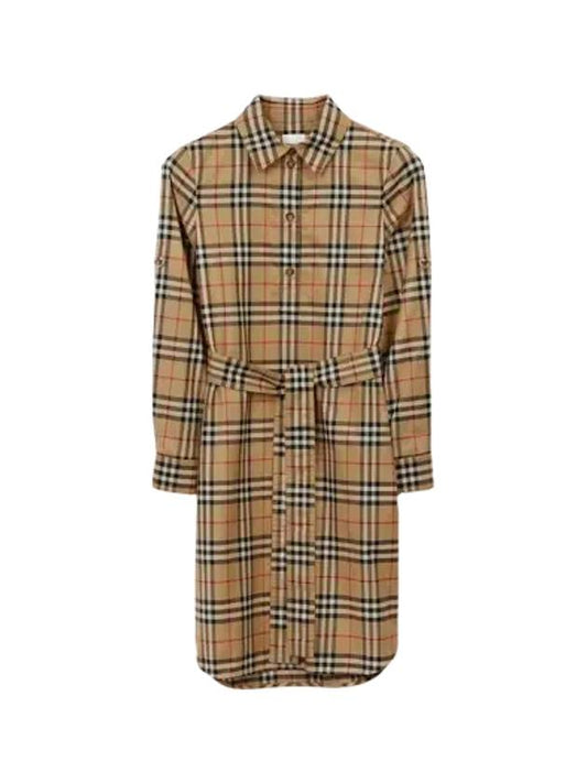 Vintage Check Belted Short Dress Beige - BURBERRY - BALAAN 2