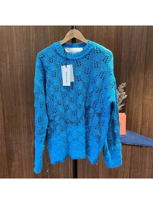 Fleece detail knit ATB857M BLUE - ANDERSSON BELL - BALAAN 1