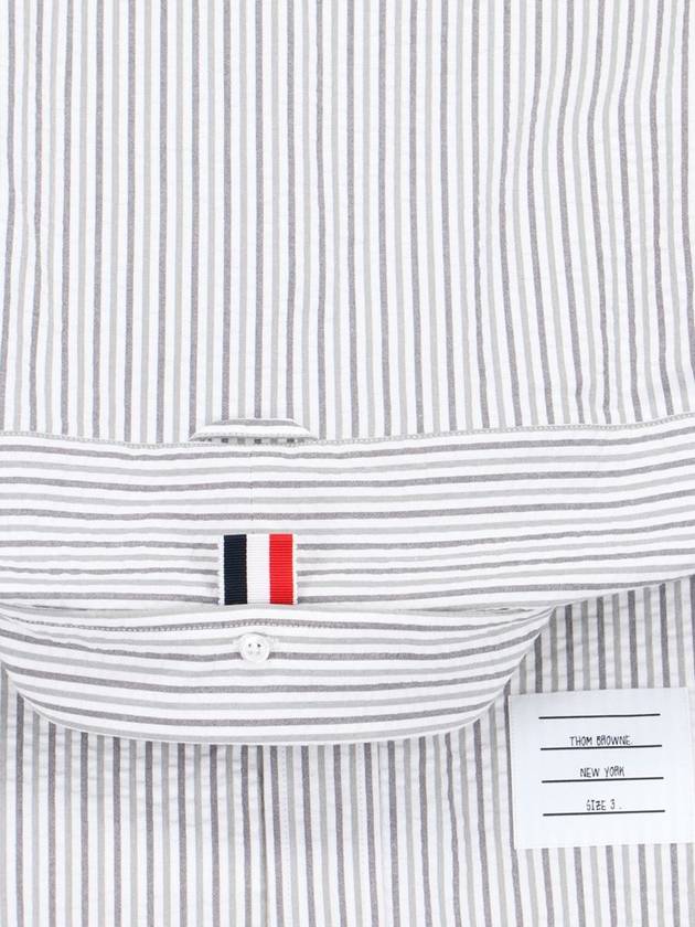 Men's Striped Short Sleeve Shirt White - THOM BROWNE - BALAAN 6