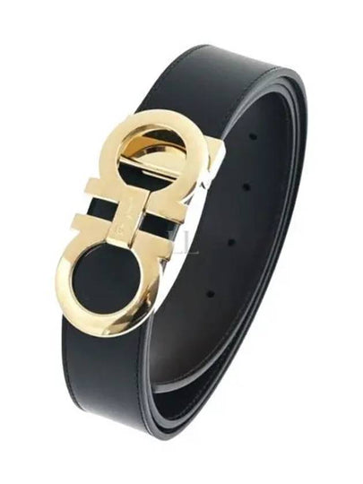 Gancini Reversible Adjustable Leather Belt Black - SALVATORE FERRAGAMO - BALAAN 2