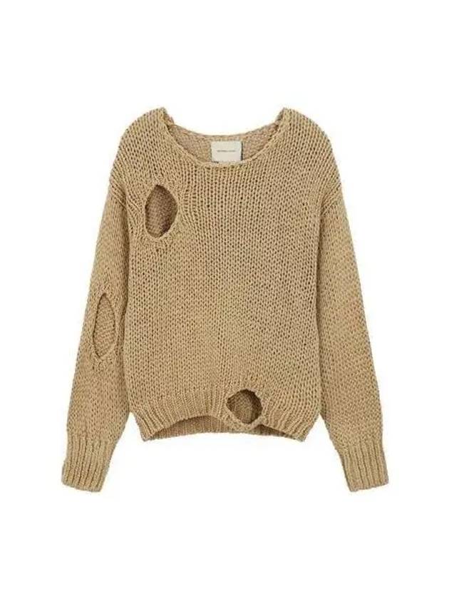 Knit Women Renzo Distressed Beige Khaki - PALOMA WOOL - BALAAN 1