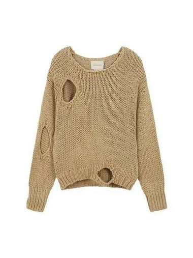 Knit Women Renzo Distressed Beige Khaki - PALOMA WOOL - BALAAN 1