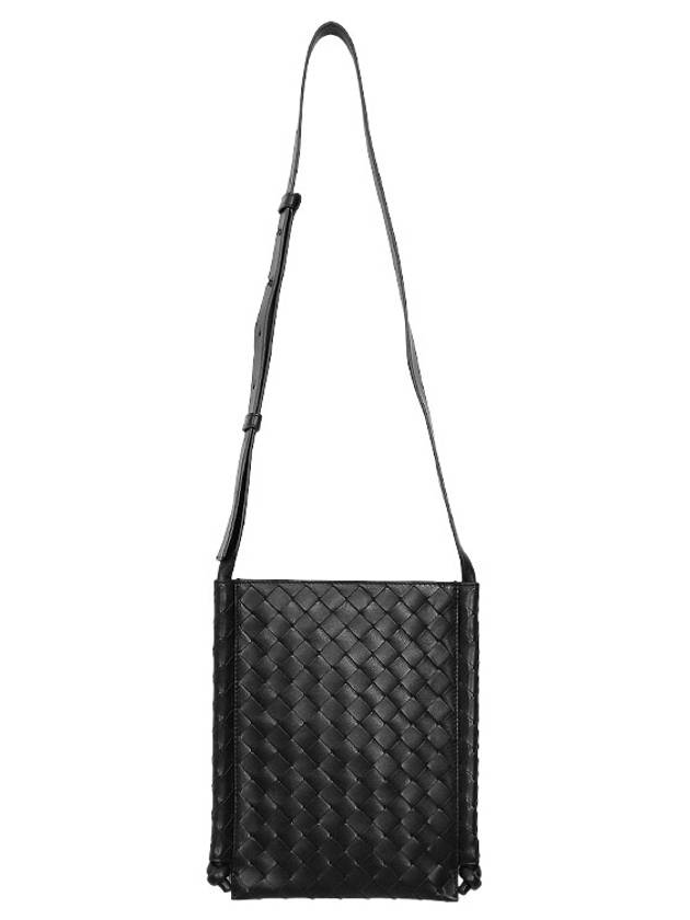 Intrecciato Flat Loop Small Cross Bag Black - BOTTEGA VENETA - BALAAN 4