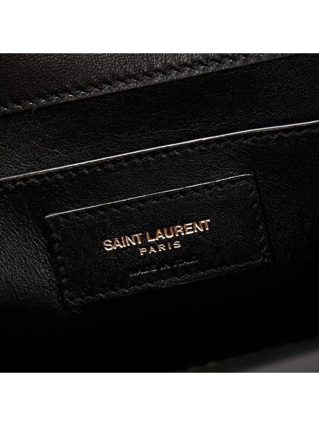 Quilted Lambskin Leather Mini Square Cross Bag Black - SAINT LAURENT - BALAAN 4