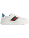 Web Detail Blue Tab Low Top Sneakers White - GUCCI - BALAAN 1