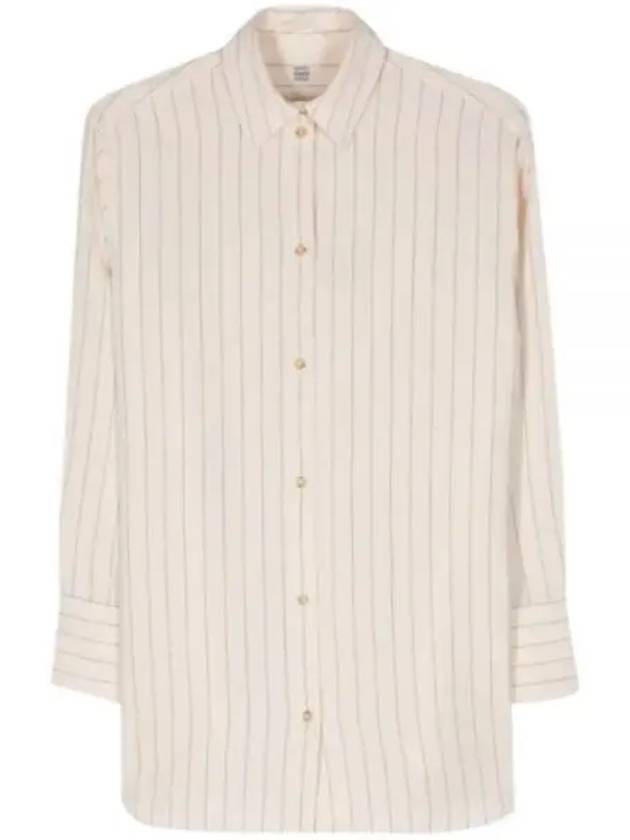 24 Pinstriped Buttoned Shirt 242 WRT1415 FB0112 P134 Pinstripe - TOTEME - BALAAN 1