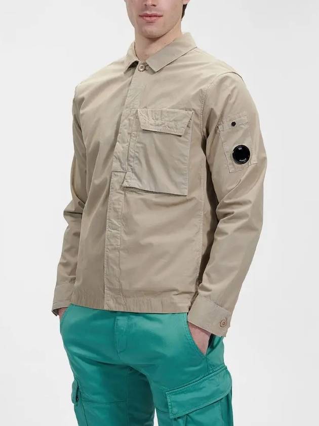 Lens Waffen Pocket Long Sleeve Shirt Beige - CP COMPANY - BALAAN 4