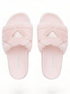 Shearling fur slide slippers baby pink - PRADA - BALAAN 4