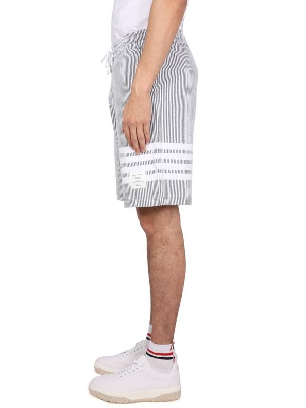 Seersucker Loopback 4-Bar Sweat Shorts Light Grey - THOM BROWNE - BALAAN 4