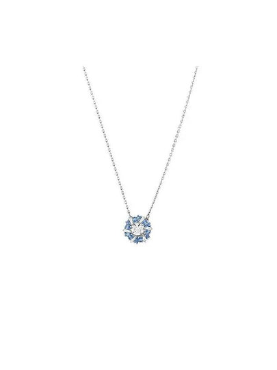 Idyllia Flower Rhodium Necklace Blue - SWAROVSKI - BALAAN 2