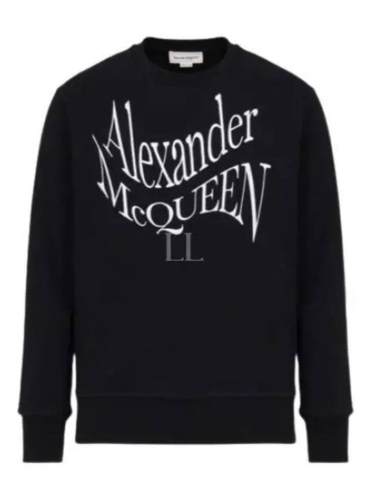 Warped Print Sweatshirt Black - ALEXANDER MCQUEEN - BALAAN 2