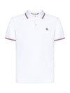 Logo Patch Short Sleeve Polo Optical White - MONCLER - BALAAN 1