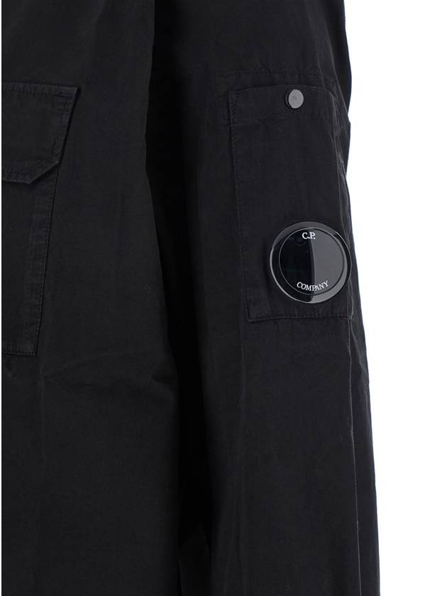 Black Jacket With Lens Motif Applied On The Sleeve In Cotton Man - CP COMPANY - BALAAN 3