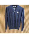 White Heart Waffen V-neck Cardigan Navy - COMME DES GARCONS PLAY - BALAAN 2