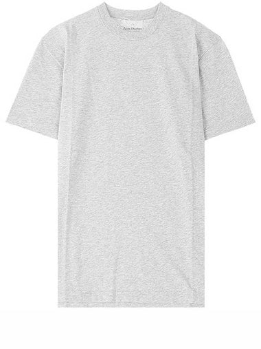 Acne BL0230 92H Mini Logo Short Sleeve T-Shirt Pale Gray Melange Men's T-Shirt TJ - ACNE STUDIOS - BALAAN 1