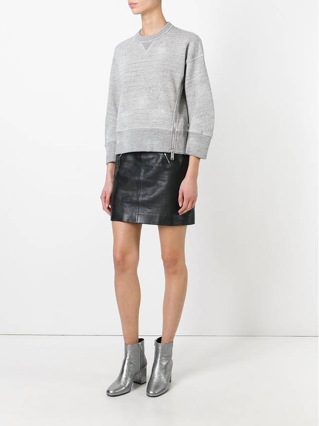 heather gray cropped sweatshirt - DSQUARED2 - BALAAN 5