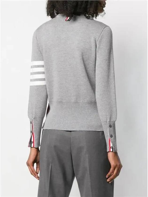 4-Bar Milano Stitch Crew Neck Knit Top Light Grey - THOM BROWNE - BALAAN 5