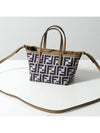 Roll FF Jacquard Small Tote Bag Blue - FENDI - BALAAN 3