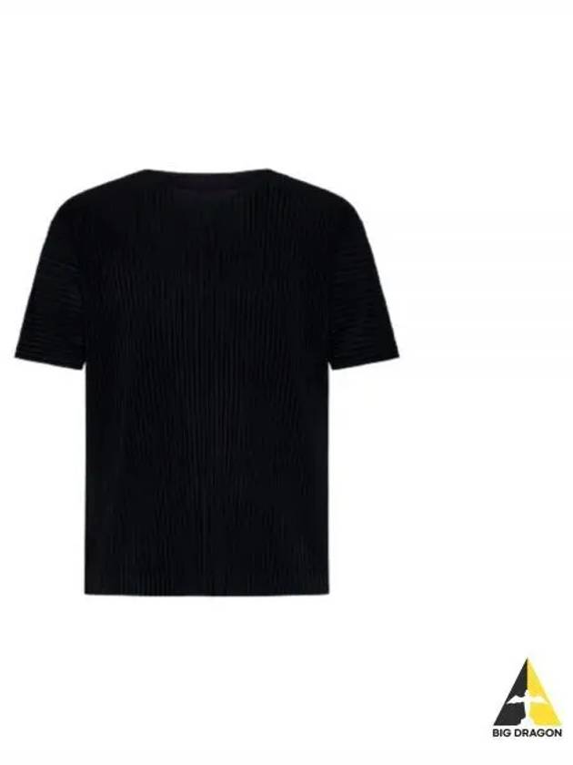 Pleated Short Sleeve T-Shirt Black - ISSEY MIYAKE - BALAAN 2