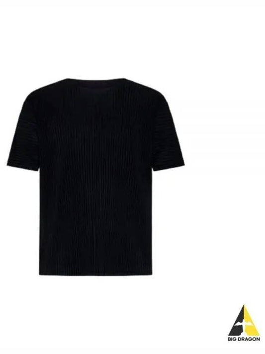 JF Homme Plissé Issey Miyake Black Pleated T shirt HP47JK42015 - ISSEY MIYAKE - BALAAN 2