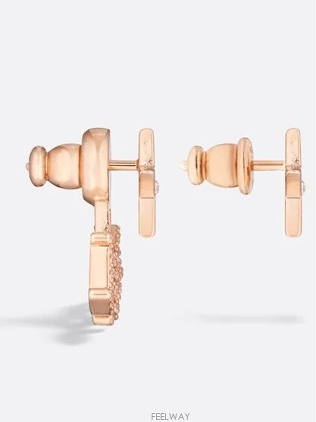 Revolution Star Detail Metal Earrings Rose Gold - DIOR - BALAAN 4