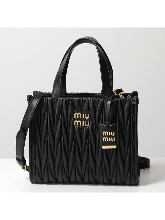 Matelasse Nappa Leather Tote Bag Black - MIU MIU - BALAAN 3