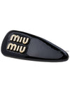 Logo Patent Leather Hair Clip Black - MIU MIU - BALAAN 9