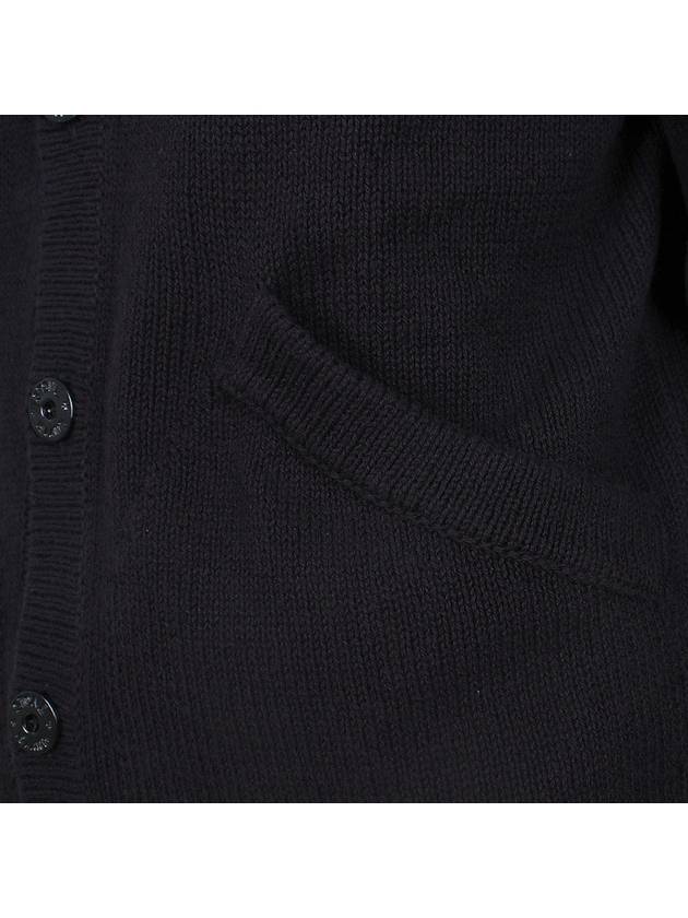 Wappen V Neck Cotton Knit Cardigan Navy - STONE ISLAND - BALAAN 9